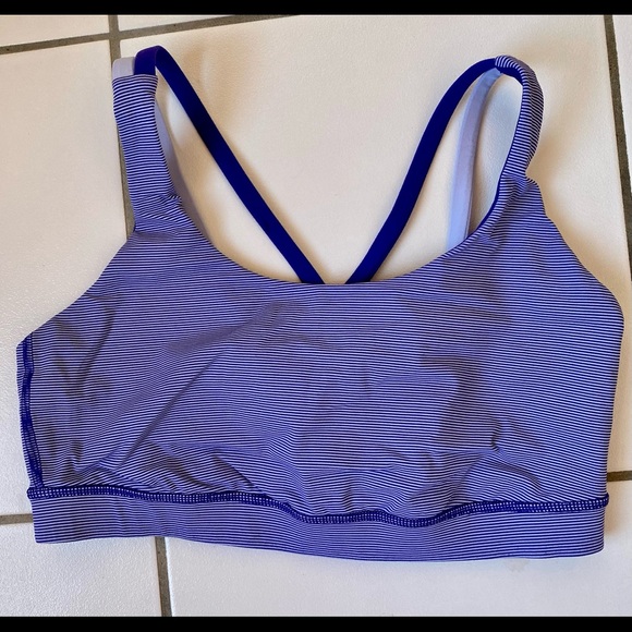 Lululemon Energy Bra Wee Stripe Bruised Berry/Cool Breeze - Picture 4 of 6